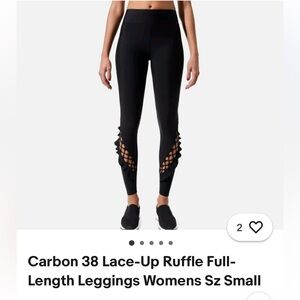 Carbon 38 women’s Blue  Lace-Up Ruffle Leggings